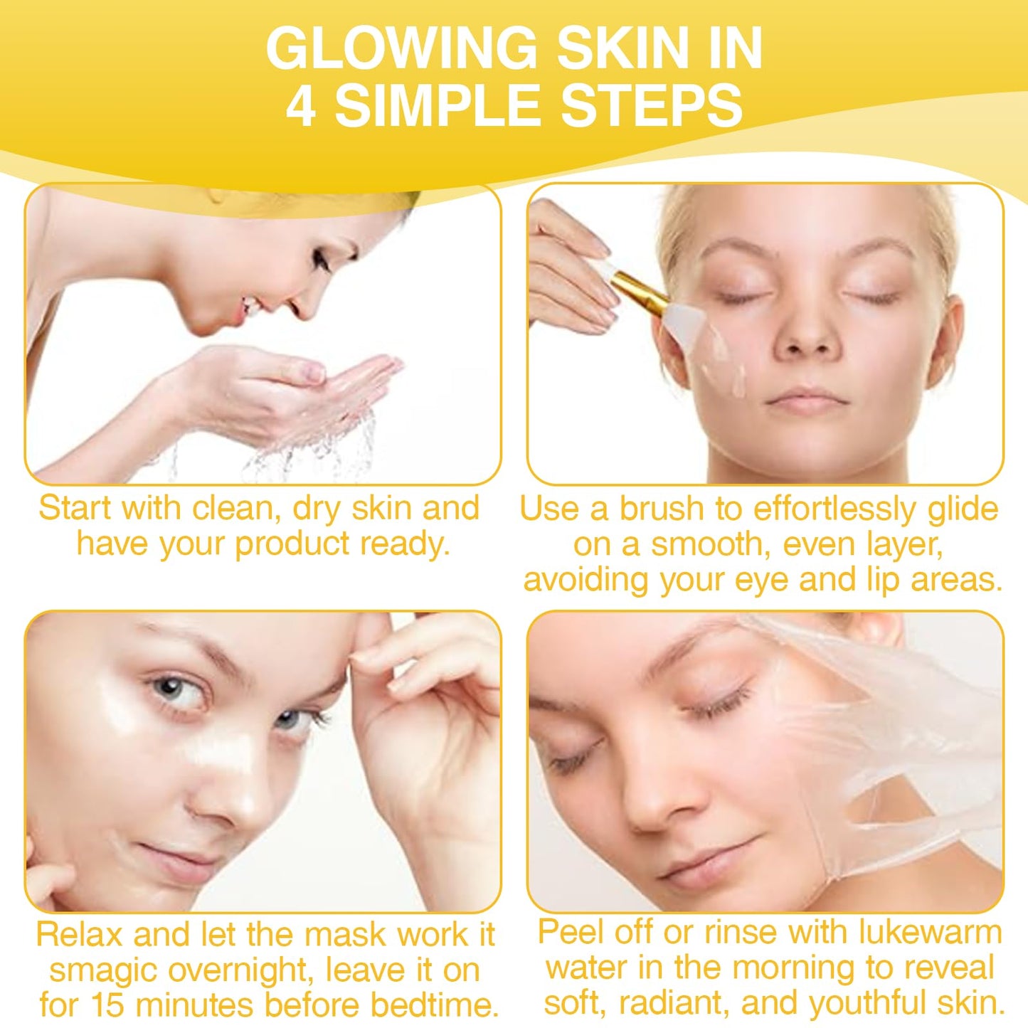 Benaewa Collagen Mask, Peel Off Facial Wrapping Mask for Tightens Skin, Hydration Care