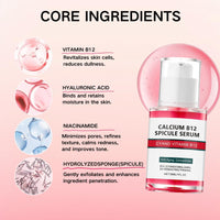 Shefave Pink Spicule Serum for Face with Niacinamide & Vitamin B12, Picotonic Glowing Serum, Anti Wrinkle Ser-um for Glass Skin, Minimizes Pores, Dark Spot, Brightening Hydrating Face Essence,Korean Skin Care