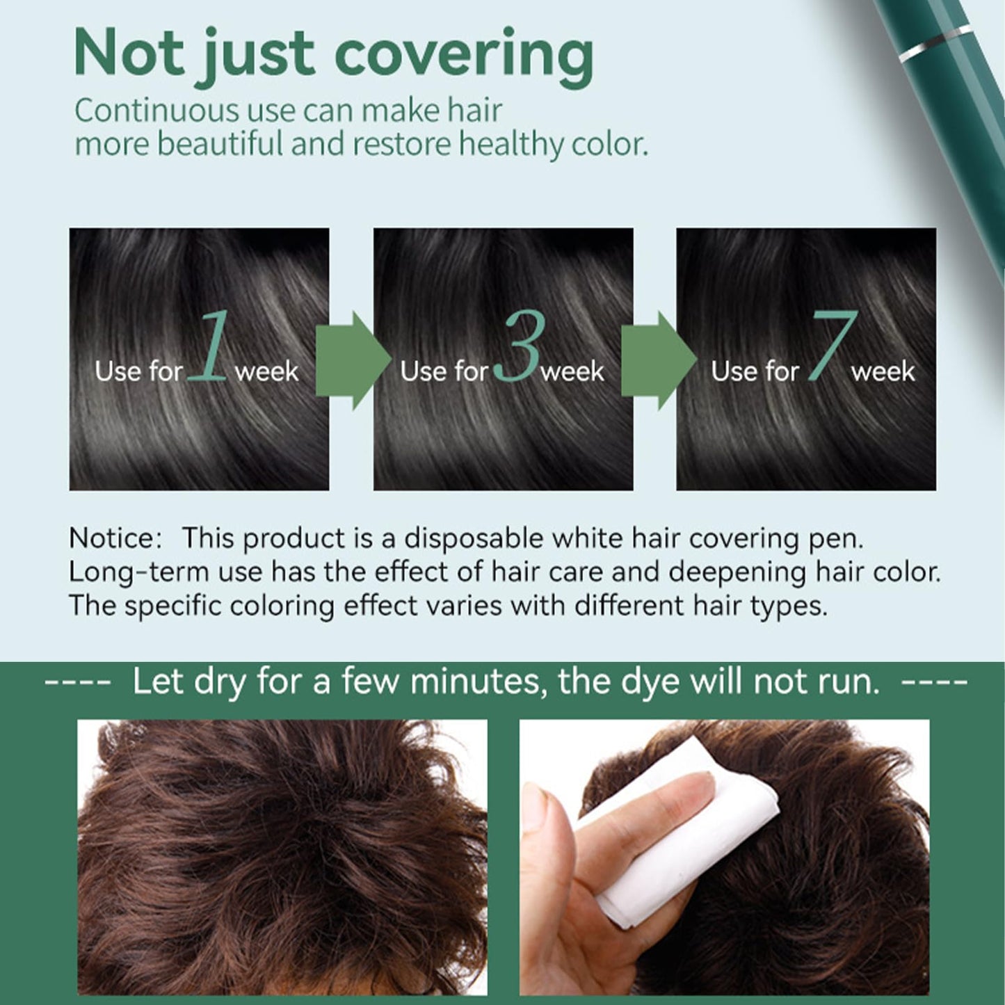 Temporary Root Touch Up Dark Brown,Quick Hair Dry Root Cover Up,Hair Mascara Stick for Grey Hair,Water-Resistant Hair Root Colour Touch Up for Women, Semi-Permanent Hair Concealer Cover Gray Stick
