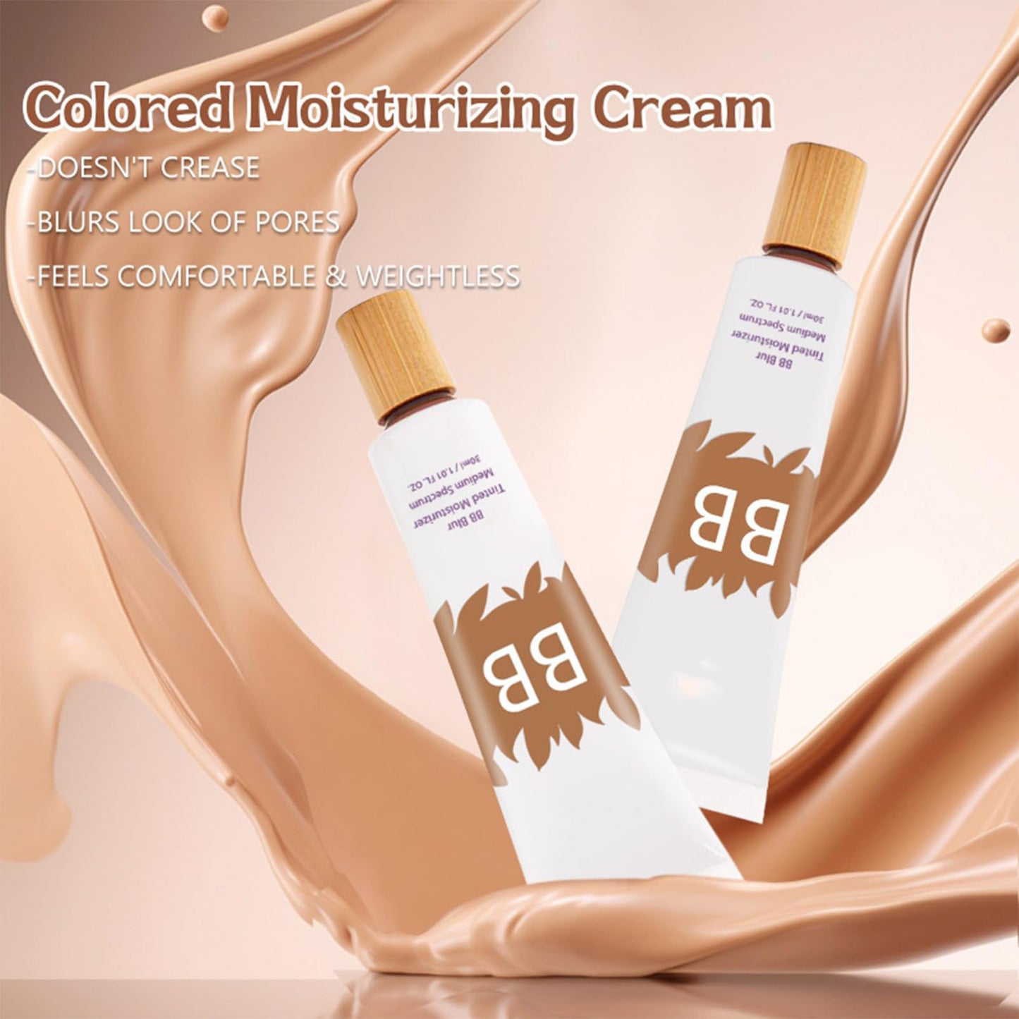 SHEBEEDO BB Blur Tinted Moisturizer with Brush, BB Cream Tinted Moisturiser, BB Tinted Moisturiser Spf30+, Hydrates & Smooths Your Skin,BB Cream Tinted Moisturizer with Broad Medium Spectrum(Natural)