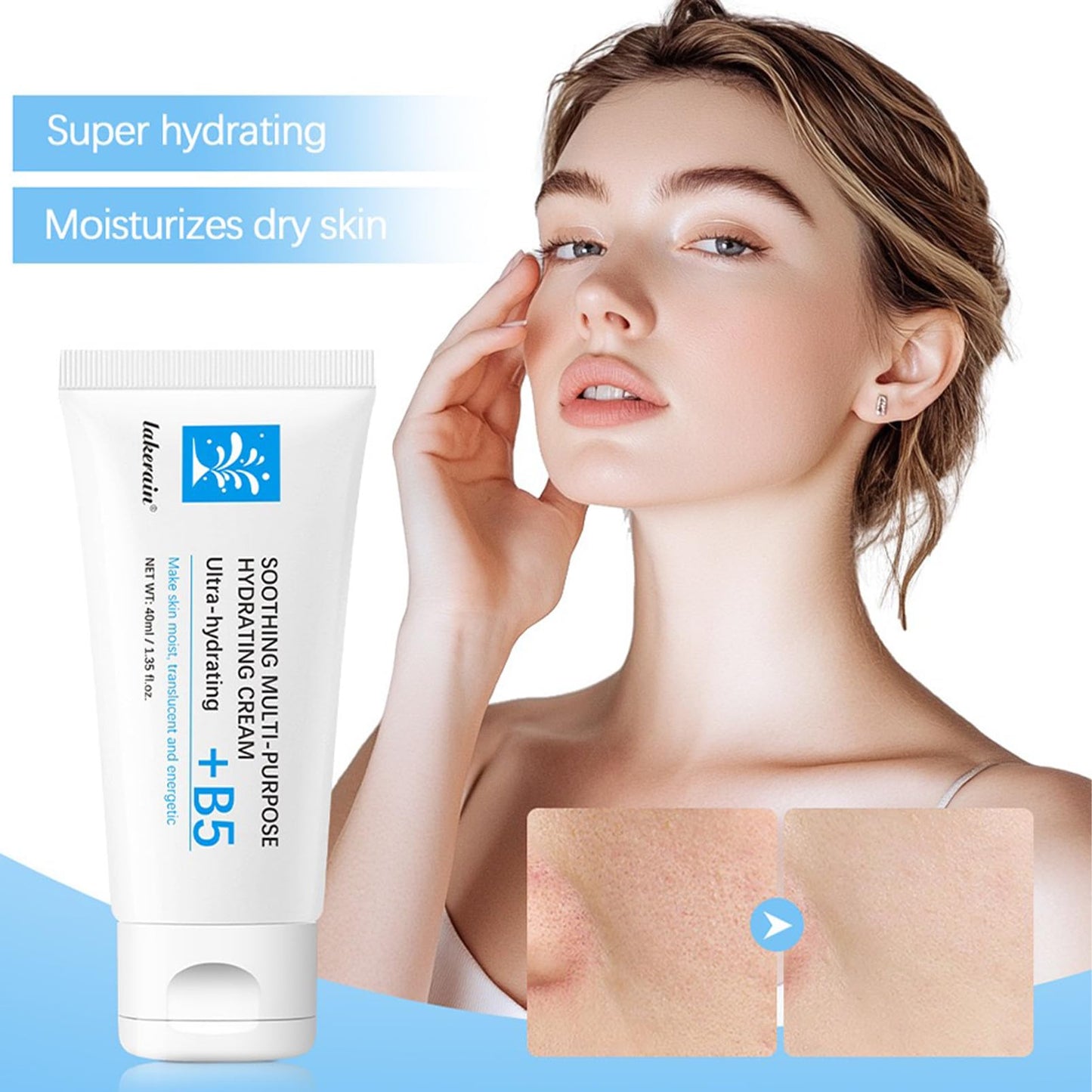 Tianyue 40ML Repair Face Cream,Vitamin B5 Face Moisturiser,Vitamin B5 Soothing Face Cream,Anti Redness Moisturiser Cream,Facial Cream for Men and Women,B5 Face Cream for Acne & Repair Damage Skin