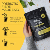 Soluble Fibre Supplement, 25% Daily Fibre, 6-in-1 Fibre Powder - Inulin, Acacia Gum, 2 Billion CFU Probiotics. Tasteless Prebiotics for Gut Health, 240 g, by Inspiriko