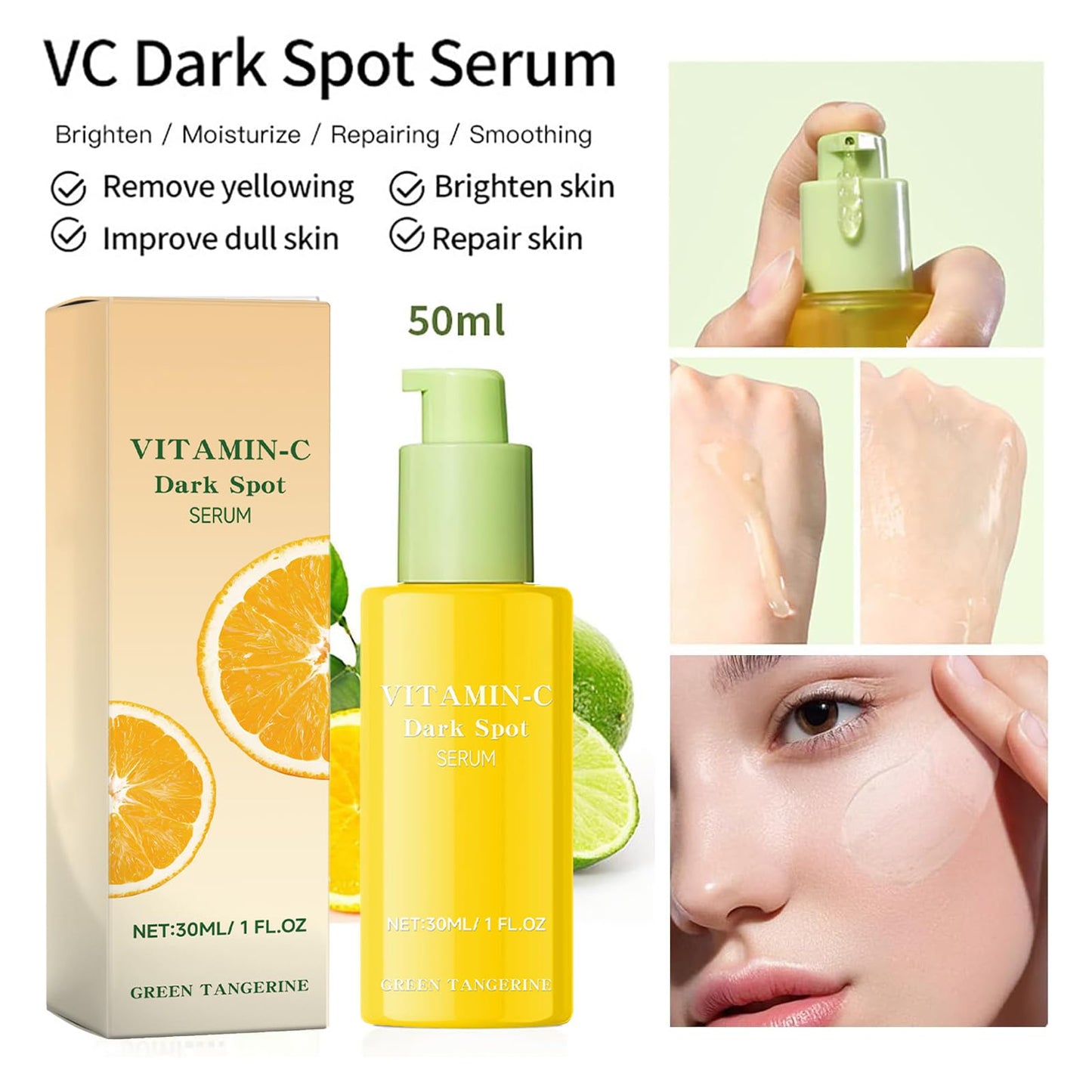 TBeautfave Green Tangerine Vitamin C Serum, Vitamin C Serum for Face, Dark Spot Remover for Face with Niacinamide, Arbutin and Green Tangerine | Anti-Aging, Evening Skin Tone, Reducing Wrinkle - Korean Skin Care