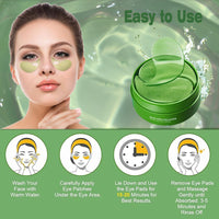 FANFALUV Aloe Vera Under Eye Gel Patches,Under Eye Patches,Under Eye Mask For Puffy Eyes,Eye Bags Remover,Moisturizing,Anti Aging,Anti Wrinkle,Dark Circles-Collagen Eye Patches 60pcs (ALOE VERA)