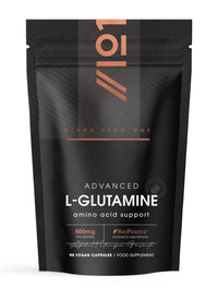 L-Glutamine 500mg with BioPerine® - 90 Veg Capsules (3 Months Supply) - Fermented Amino Acid Supplement - by Alpha01