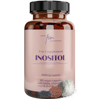 Inositol Myo & D-Chiro PCOS 4100MG Vegan Capsules, Hormonal Balance, Fertility Supplement, Preconception, Pregnancy & Ovarian Support, 9-in-1 Inositol, Folate 5-MTHF, Chromium, Zinc, VIT B6, B12 & D3