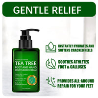 IZBEAUVO Tea Tree Oil Foot Cream 150ML, Foot Cream For Very Dry Feet, Cracked Heel Repair Cream, Tea Tree Cream, Intensive Moisturizer Heel Balm For Cracked Heel,Softens Feet&Hand&Knee