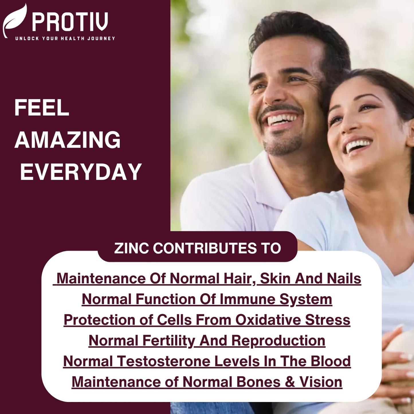 Protiv Zinc 15mg 120 Capsules - Essential Mineral Supplement for Immune System Support and Skin, Hair & Nail Care