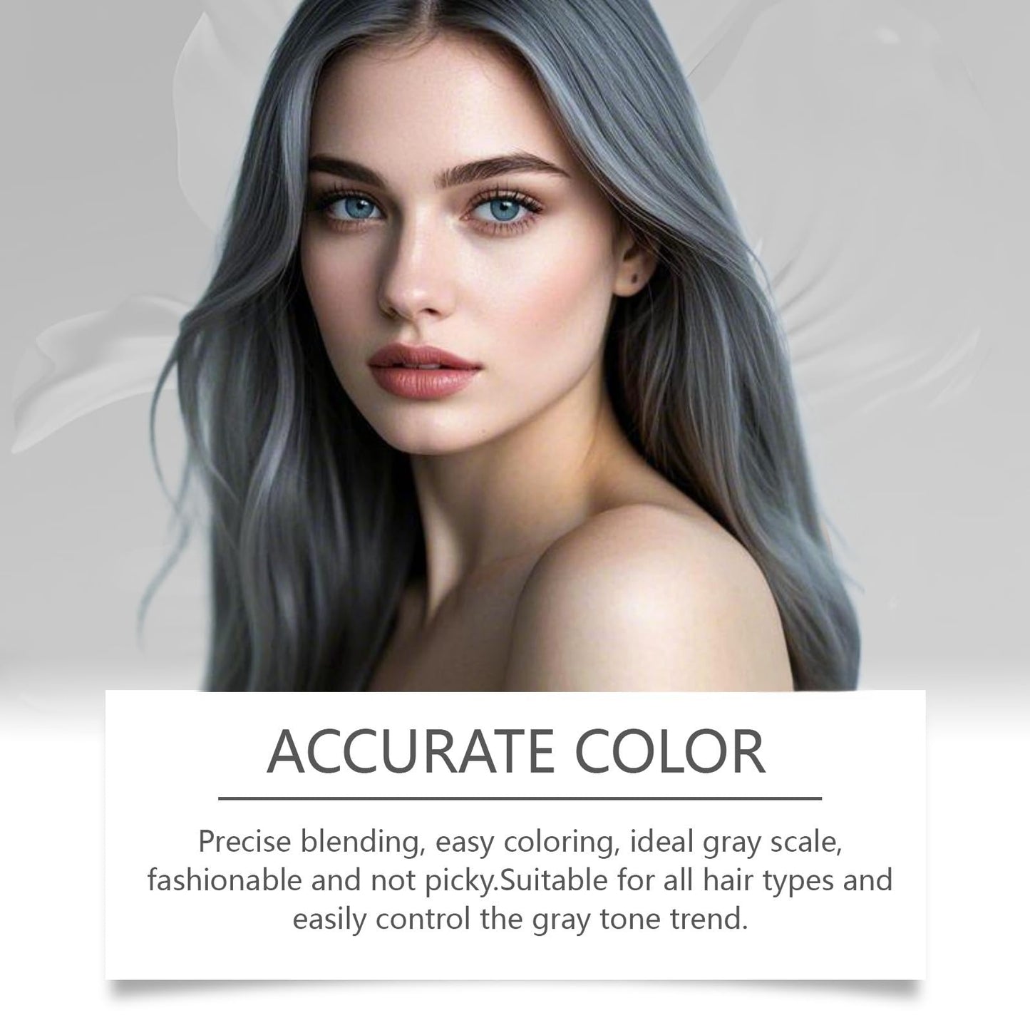 Jinjiar 2 in 1 Natural Essence Extract Silver Hair Dye,Silve-r Metallic Hai-r Dye,Silver Gray Natural Ha-ir D-ye Cream,Nice and Easy H-air Dy-e,Silv-er Hair Toner,Hair Color for Women,Hair Lightener(Silv-er)