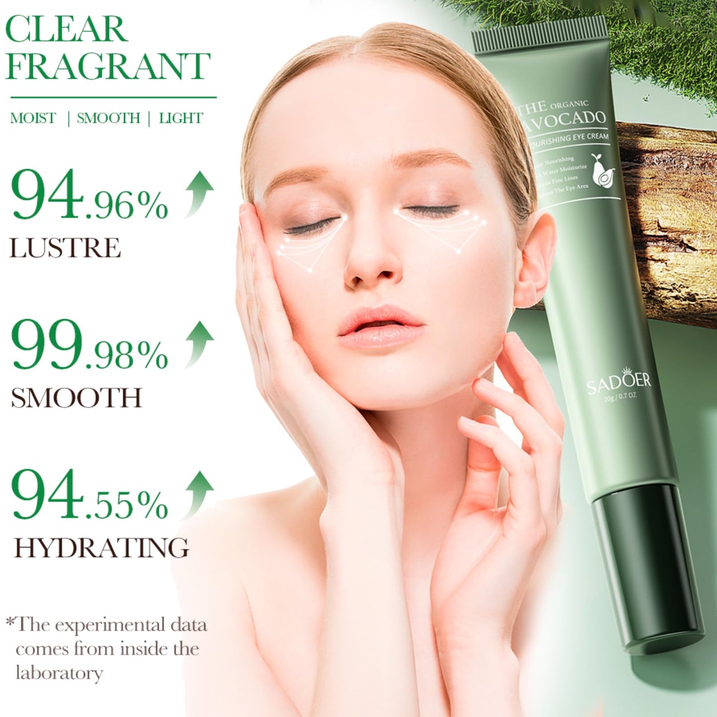 RUICHING Avocado Eye Cream for Dark Circles and Puffy Eyes, Moisturizing Under Eye Cream, Eye Tightener Serum, Anti Aging Anti Wrinkle Reduce Fine Lines, Brightening Eye Repair Cream