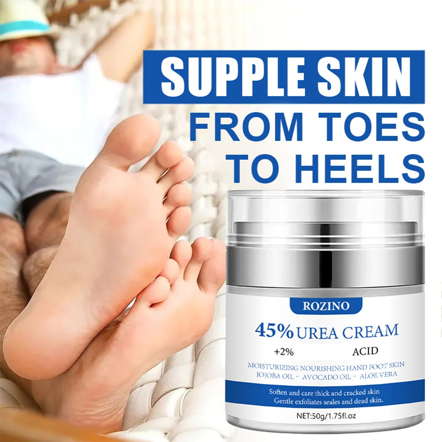 Urea Cream, 45% Urea Foot Cream, Foot Cream for Cracked Heels and Dry Skin Athletes Foot Cream Cracked Heel Repair Cream Cracked Heel Repair Cream for Feet and Hand