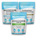VL Vita London Sleep Supplement Vitamin Bundle 3 Pack | Ashwagandha KSM 66, Magnesium Glycinate & Turmeric | High Strength, Vegan, Made in The UK