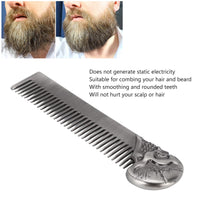 Skull Beard Comb Pocket Beard Comb Zinc Alloy Skull Pattern Hair Styling Mustache Sha Oil Hair Comb Silver (Silver)