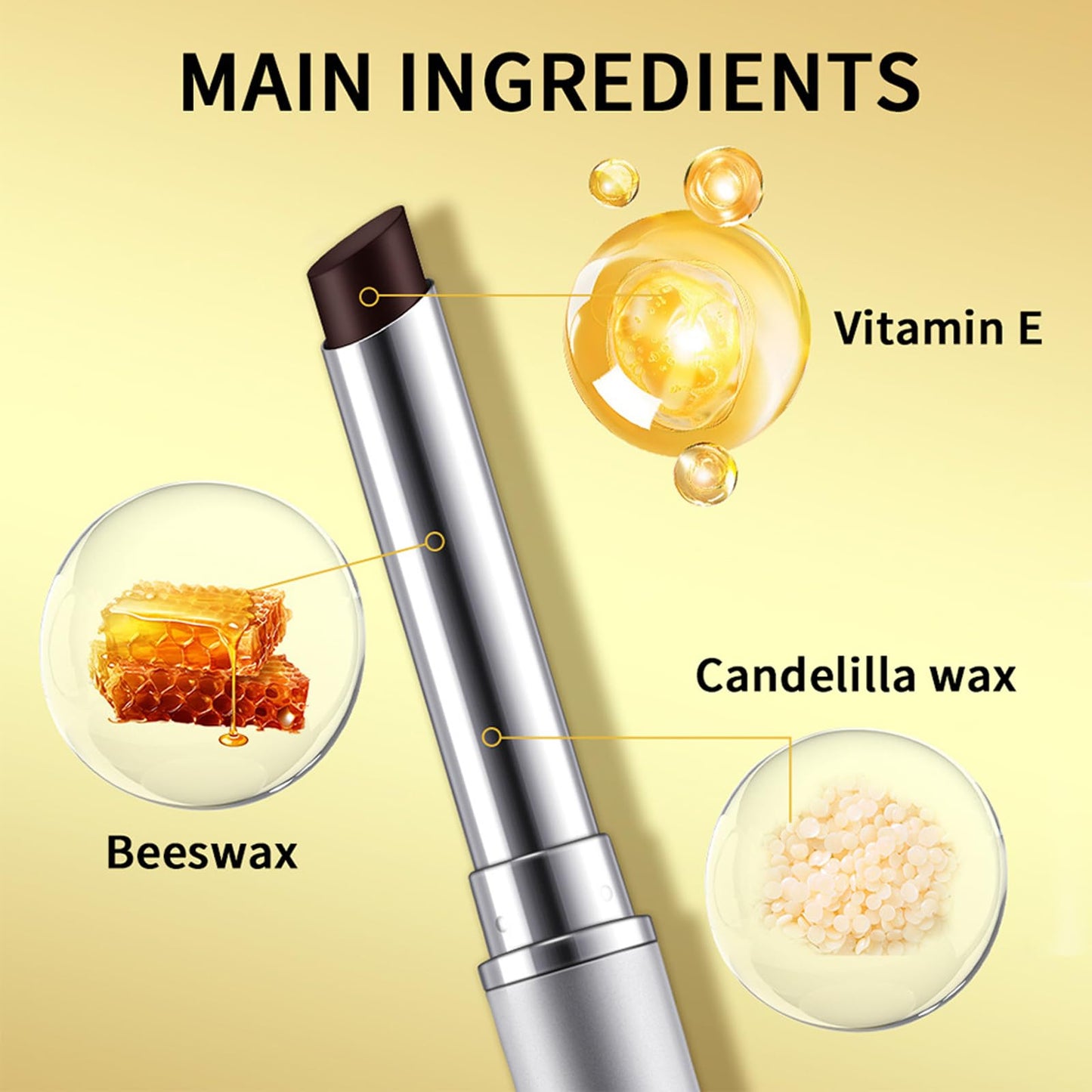 GEEWHILE Black Honey Lipstick Black Moisture Shine Lipstick, Hydrating Tinted Lipstick Creamy Formula, Hydrating & Smooth Black Honey Lip Balm Moisturizing Tinted Lip Balm For Dry Lips Lip Care Makeup