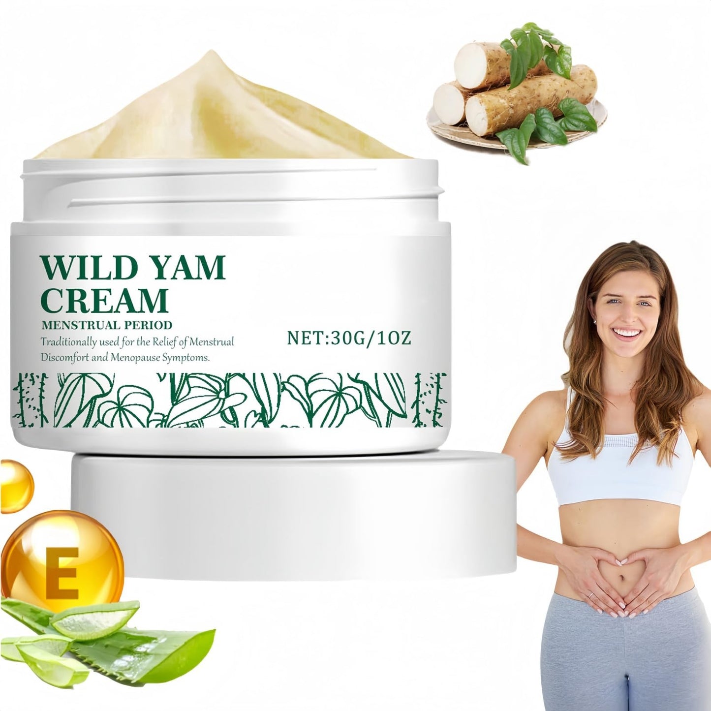 Oumun Wild Yam Cream,Wild Yam Cream for Hormone Balance,Natural Organic Wi-ld Ya-m Cre-am for Menopause Relief,Hormone Balance Ya-m Cre-am for Women,Gentle and Moisturizer Skin,Natural Ingredients Wild Y-am