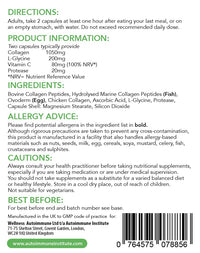 Advanced Collagen V2.Type I, II, III, V and X Hydrolysed Collagen Supplement with Vitamin C, L-glycine and Protease. 60 Easy-To-Swallow Capsules. For Healthier Skin, Joints & Gut.