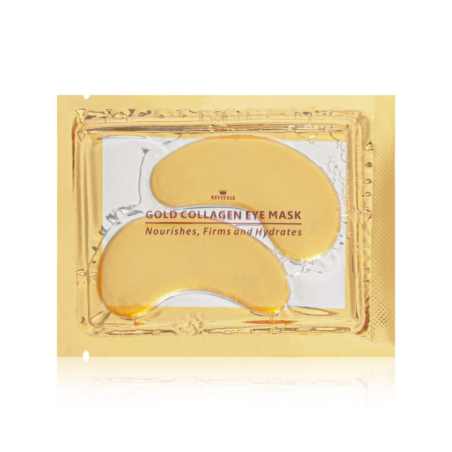 Revitale 24k Gold Under EYE Patches Collagen Gel Mask, Nourishes, Firms & Hydrates, Puffy Eyes & Dark Circles, Hyaluronic Acid (10 Pairs)