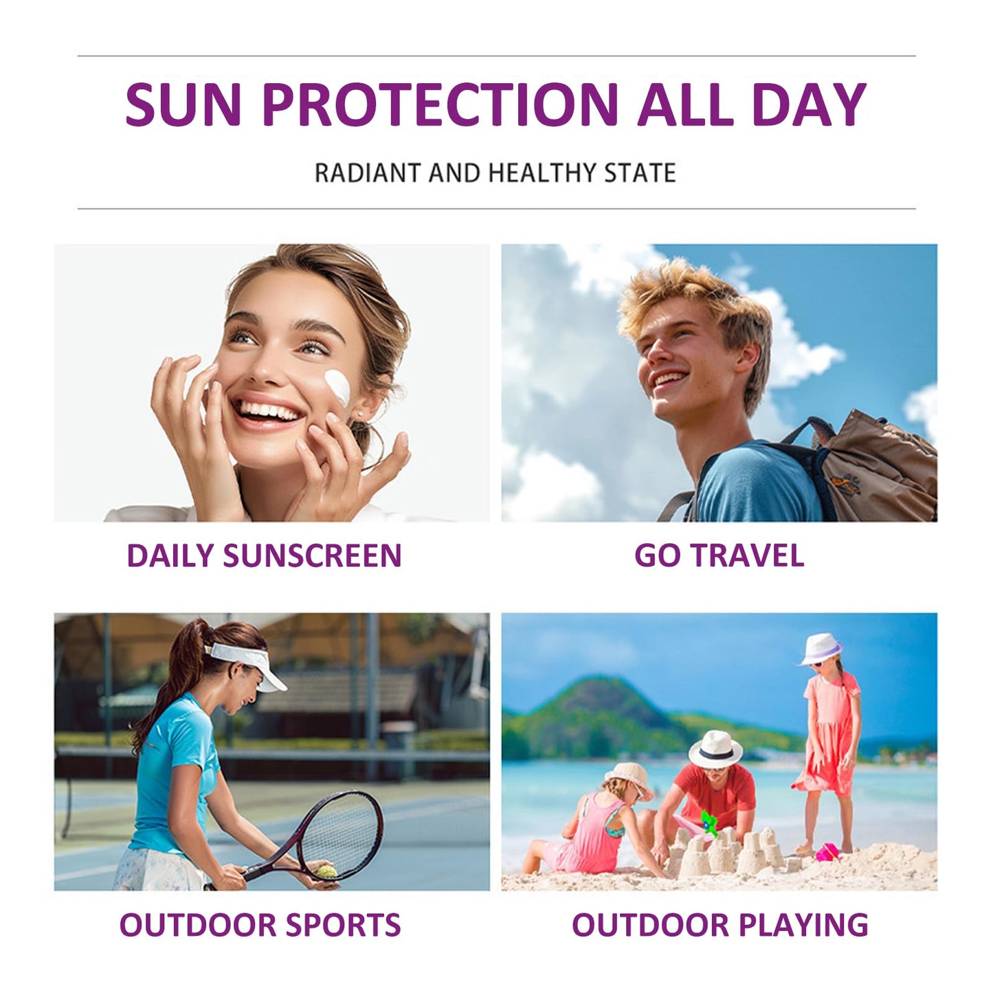 Shengqialun Factor 100 Sun Cream - SPF 100 Sunscreen - High Protection Sun Cream SPF 100 PA+++ - No Sticky Ultra Light UV Protetion Sun Block Face Sunscreen for Body and Face