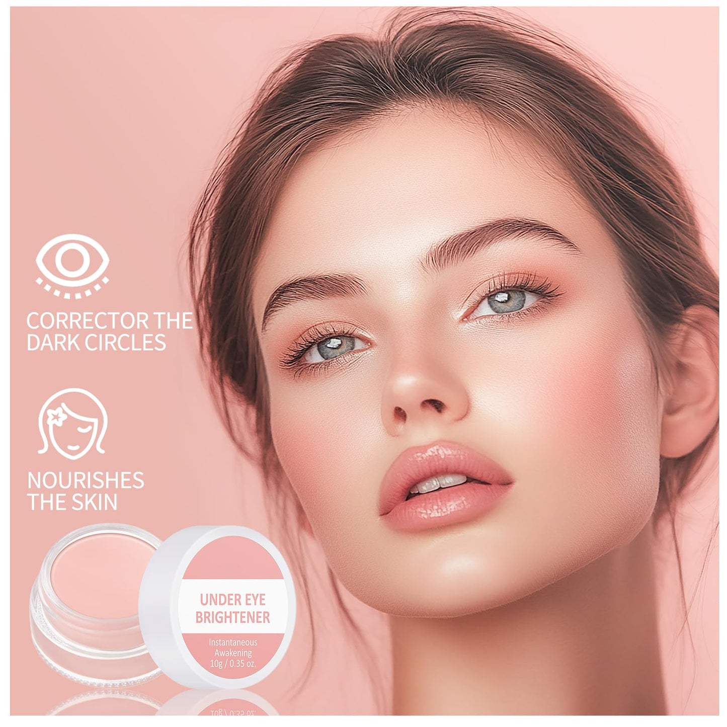 Erinde Under Eye Brightener, Under Eye Concealer Full Coverage, Under Eye Colour Corrector Dark Circles, Waterproof Pink Concealer Makeup #01