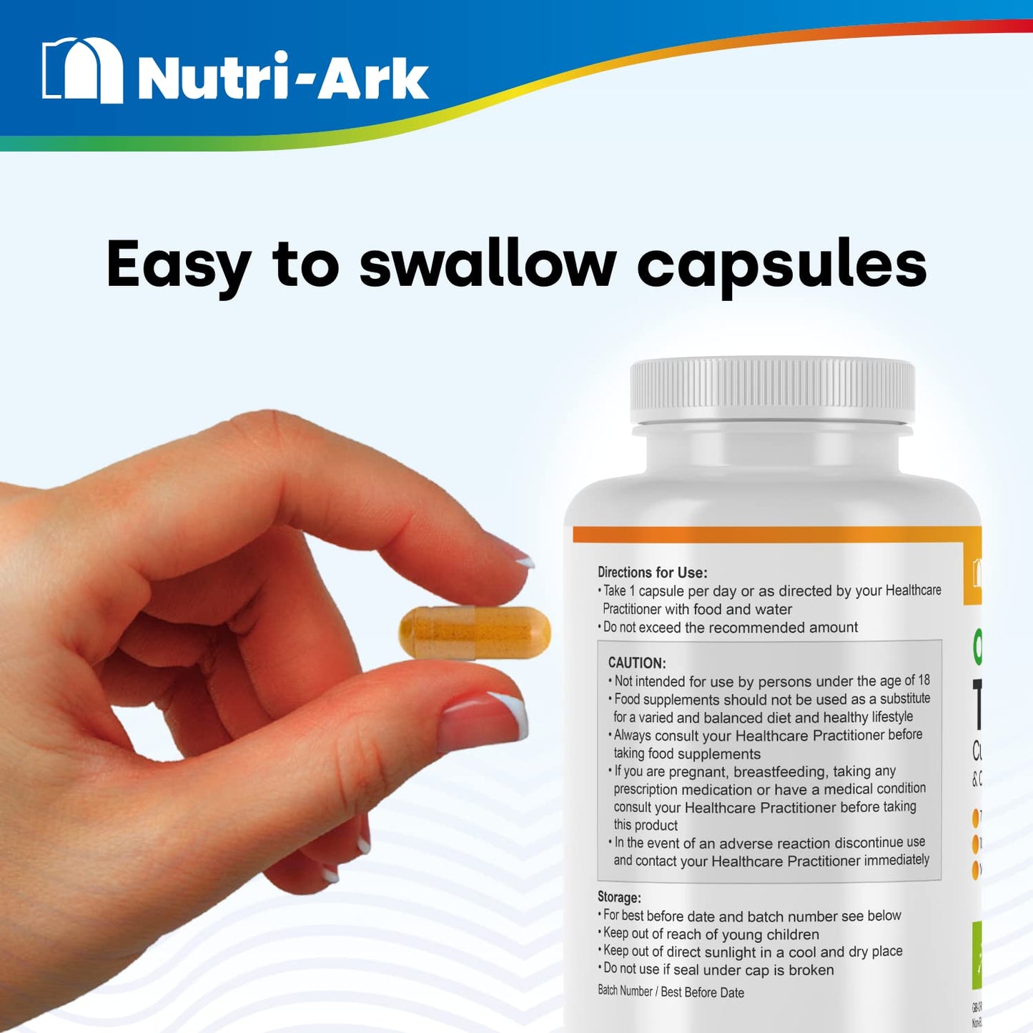 Nutri-Ark Organic Turmeric and Black Pepper Capsules High Strength | Each Capsule Contains 700mg of Turmeric Powder and 10mg of Black Pepper