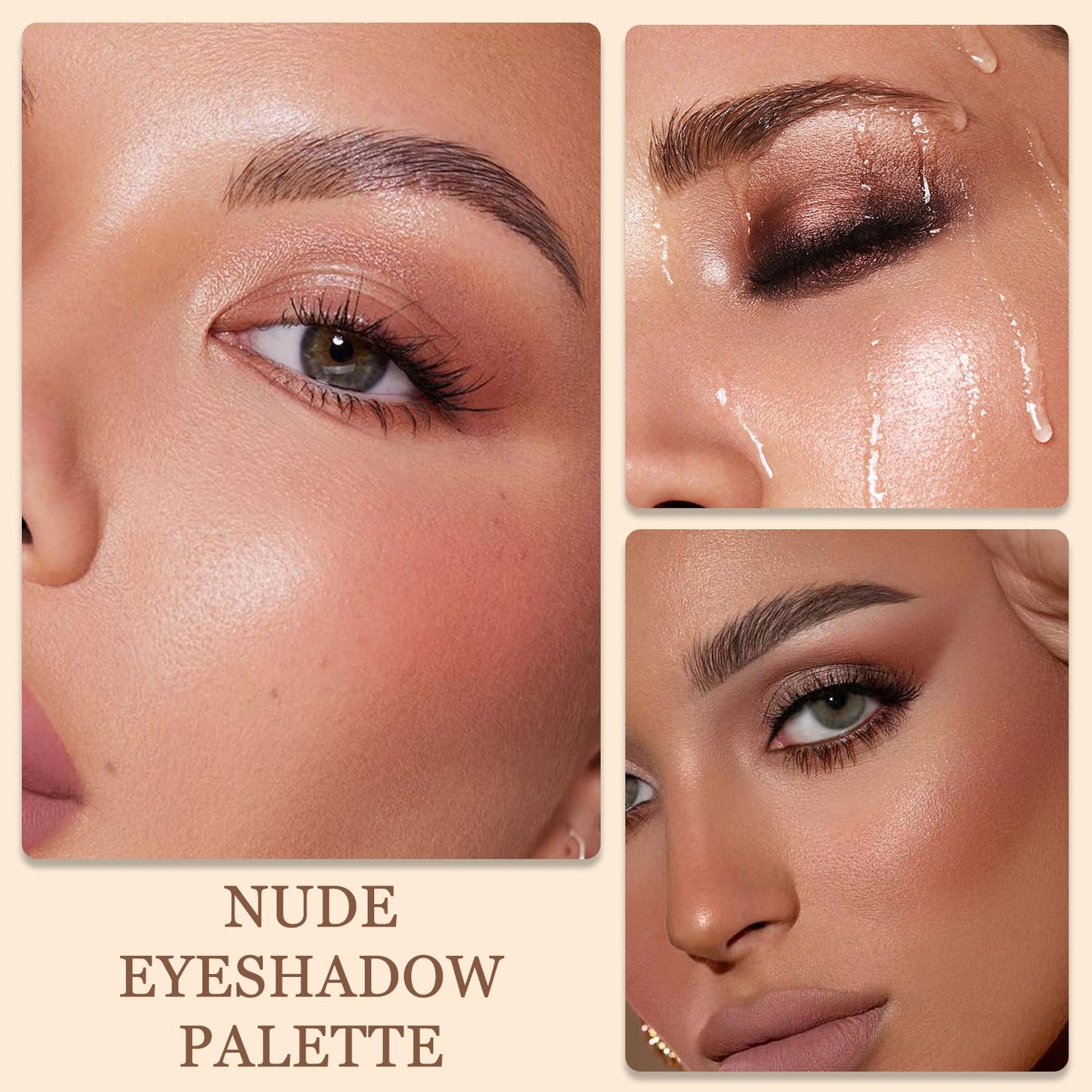 Generic Neutral Nude Eyeshadow Palette – 6 Highly Pigmented Matte & Shimmer Shades, Waterproof, Long-Lasting, Blendable, Includes Brushes – Perfect for Mature Skin & All Skin Tones