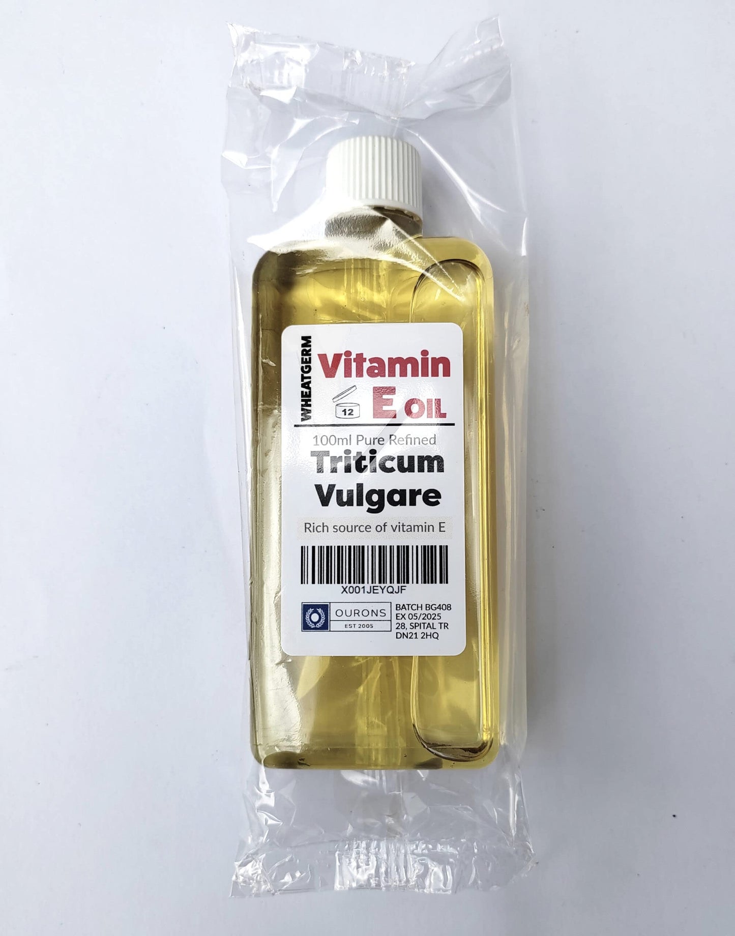 OURONS 100ml Vitamin E Oil - Wheatgerm - Pure & Refined Massage & Skin Care