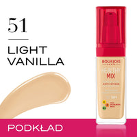 Bourjois Healthy Mix Anti-Fatigue Medium Coverage Liquid Foundation, 51 Light Vanilla, 30ml, SPF 29199601051