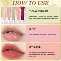 Ledeak Summer Lip Balm, 4PCS Summer Lip Butter Balm, Nourishing Glossier Lip Balm, Plumping Tinted Lip Butter, Moisturizing Natural Lip Gloss Set for Men Women Chapped Lips (Vanilla+ Candy+Mint+Cream)