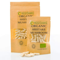 vegishake Organic Shiitake Mushroom HPMC Capsules polysaccharide terpenoid 600mg Vegan Halal Kosher (60 Capsules)