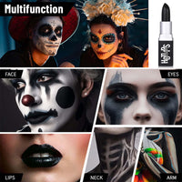 NLFOX Black Lipstick - Matte Black Lip Stick Highly Pigmented - Waterproof Halloween Makeup Smooth Lip Gloss - Vegan Long Lasting Creamy Texture Lipstick for Women Girls on Halloween