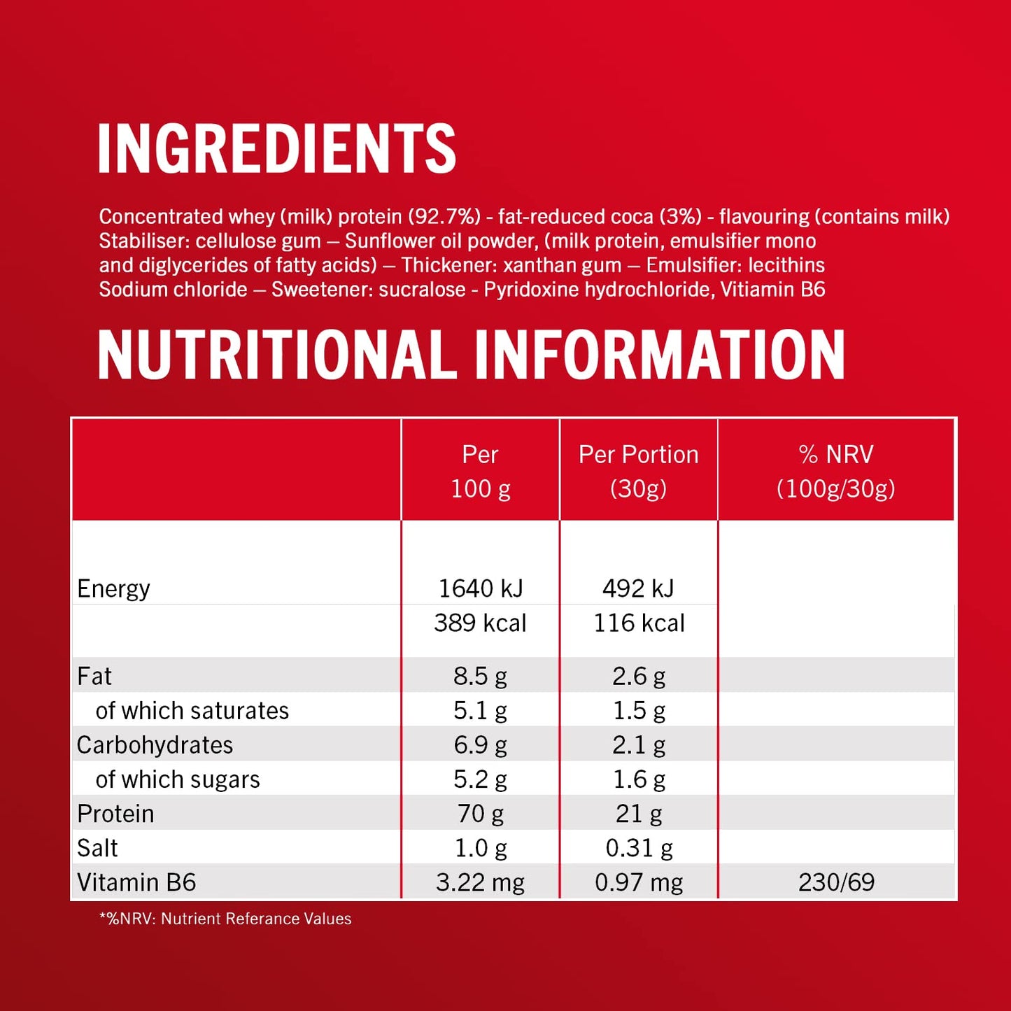 Enervit 100% Whey Protein, Cocoa, 420g