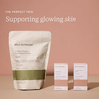 Wild Nutrition Food-Grown® Natural Glow Supplements | Supports Collagen Formation | Supports Skin, Hair and Nail Health | Melaline, Biotin, Vitamin C and E | 60 Capsules