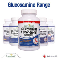 Natures Aid Glucosamine and Chondroitin Complex, with Vitamin C, Rosehip, Ginger and Turmeric, 180 Capsules,package may vary