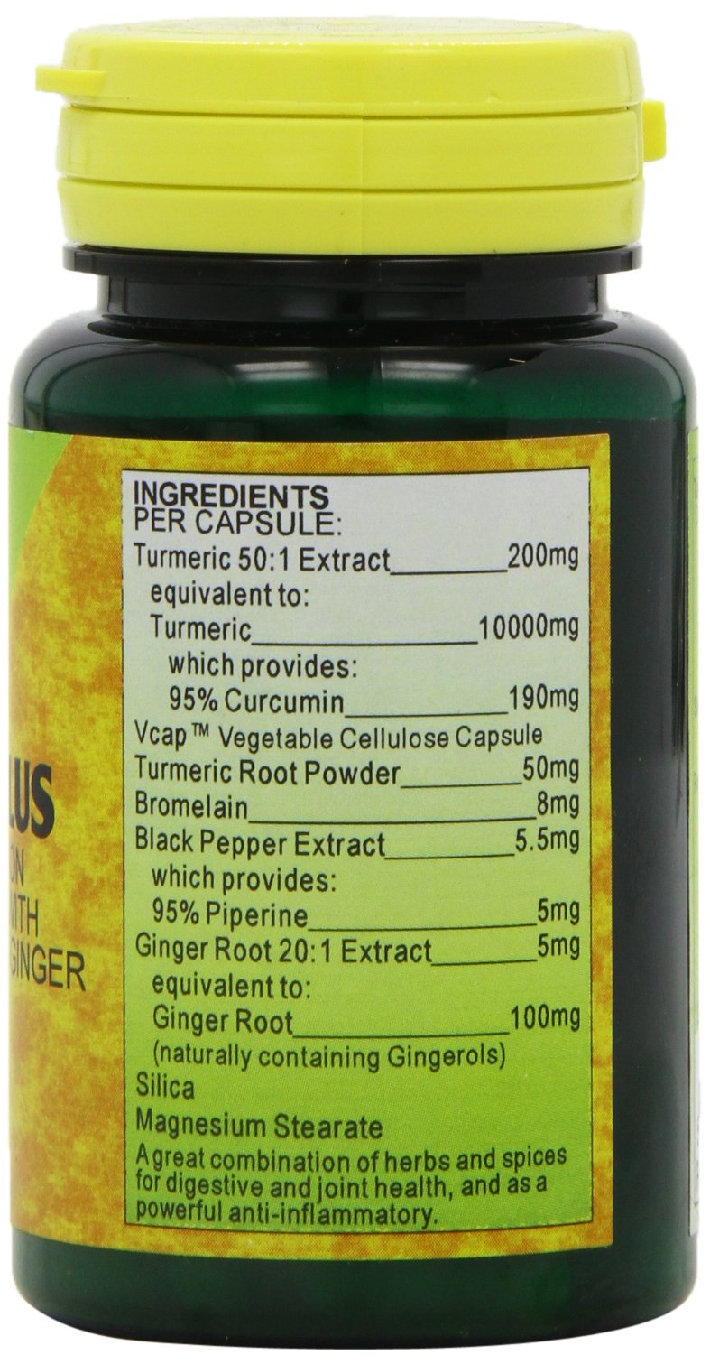 Health Plus HP638 Turmeric Plus Joint and Digestive Plant Supplement - 30 Capsules