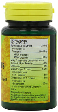 Health Plus HP638 Turmeric Plus Joint and Digestive Plant Supplement - 30 Capsules