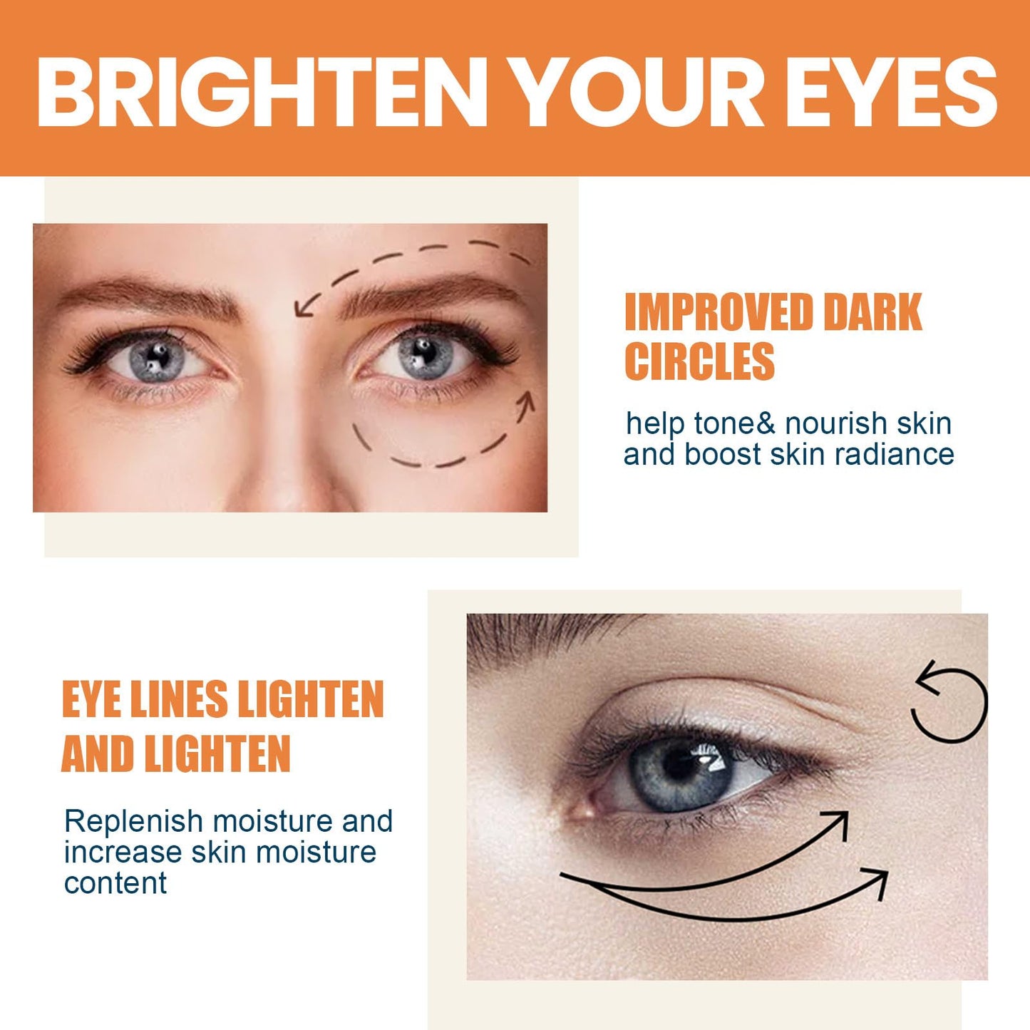 Hydrating Vitamin C Eye Cream Stick for Dark Circles & Puffy Eyes - Reduces Puffiness & Fine Lines - Cooling Anti-Aging Eye Balm for Men & Women