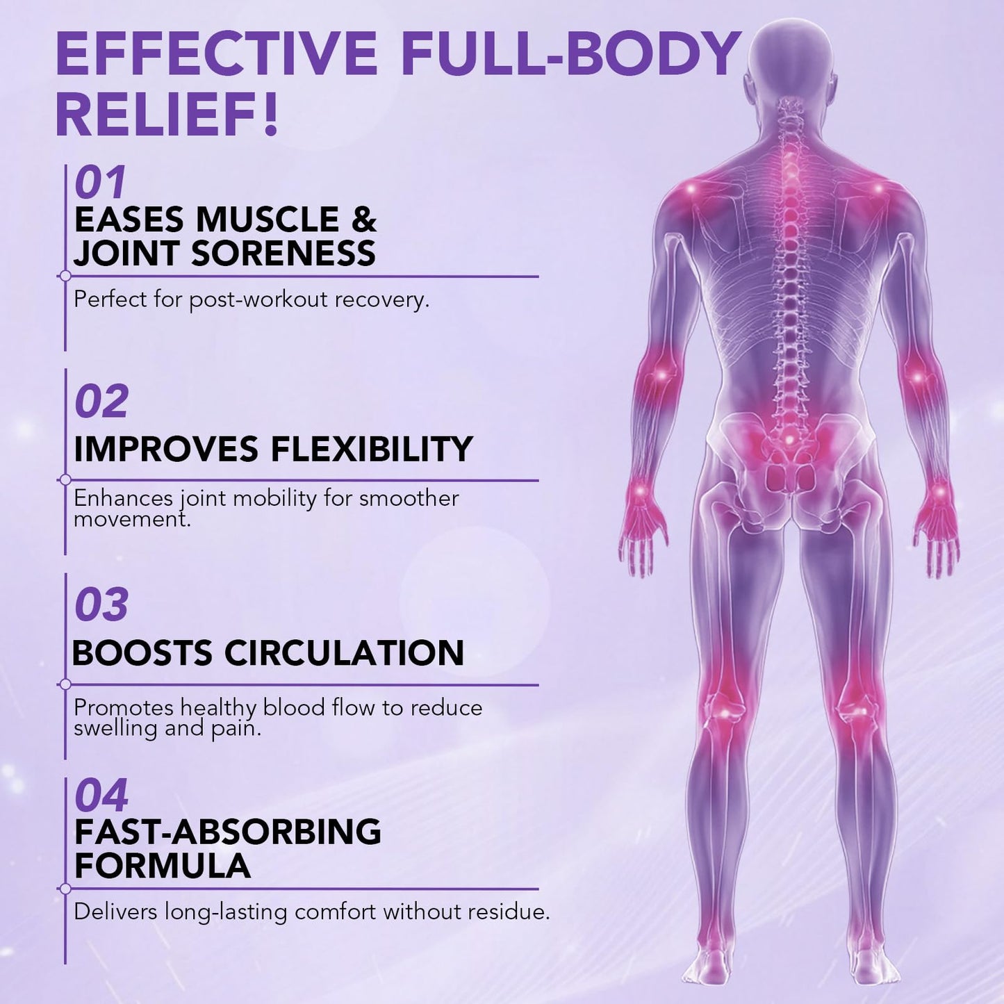 Massage Gel for Joint Activities Throughout The Body, Joint Pain Gel for Back, Muscles, Feet, Knees, Neck and Shoulders - Muscle Rub Rich in Natural Extracts 100g