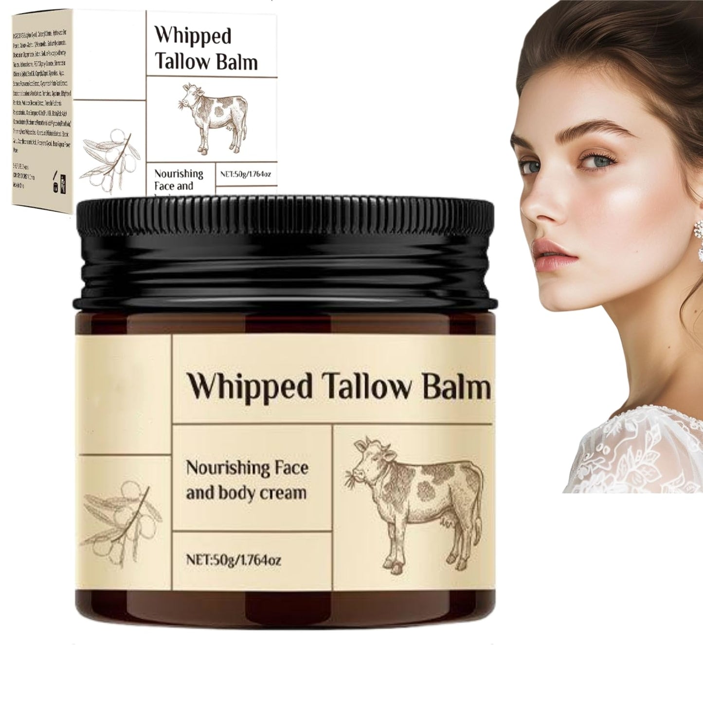LaluluTek Grass-Fed Tallow Balm for Face & Body - Deeply Nourishing Moisturizer with Beef Tallow, Ideal for Dry Skin Care
