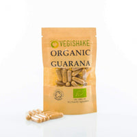Organic Guarana HPMC Capsules 39g Natural Caffeine per Gram Energy Stamina Vegan Halal Kosher (90 Capsules)