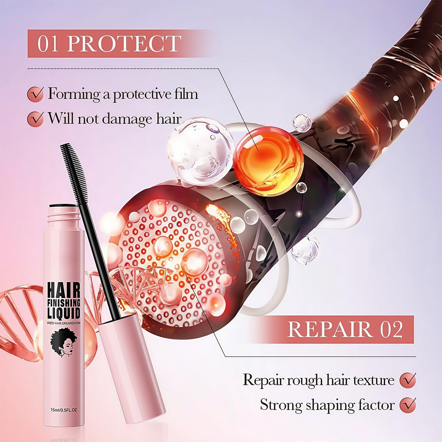 Coloroom Hair Wax Stick Women's - 15ml Slick Back Hair Stick for Flyaways - Not-Greasy & Moisturizing Hairs Gel Women's Styling Wax Sticks Hairs Mascara