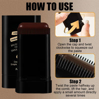Yoowan Comb Hair Dye for Grey Hair Coverage,Ha-Ir Dye Comb,Ha-Ir Root Colour Touch Up,H-Air Colour Stick,Concealer Stick For Women,Waterproof&Sweat-Proof,Temporary Dyeing,Gentle Formula(Brown)
