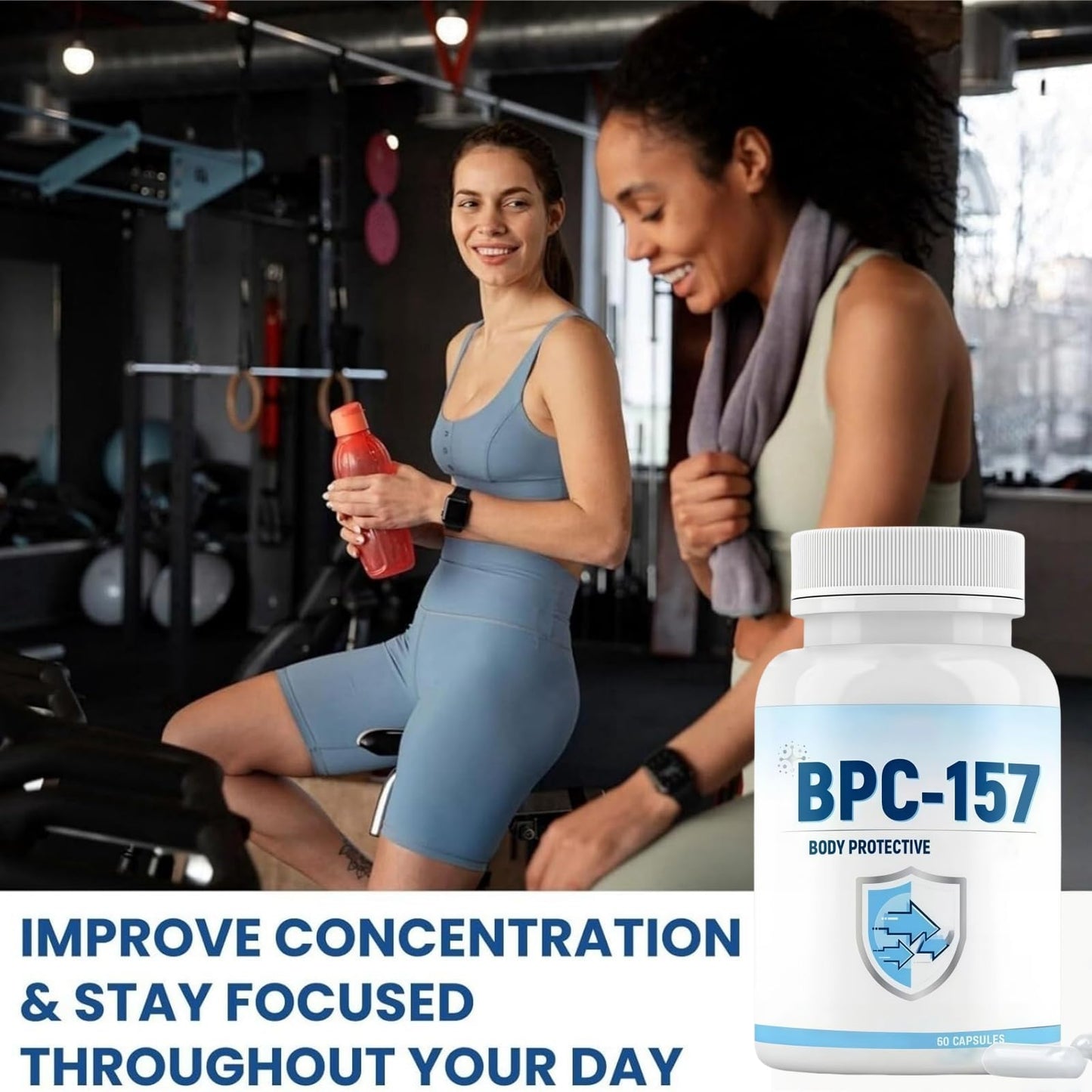60 Pcs BPC 157 Pep/Tide Ca/psules for Adult,Multivit/amin Ta/blets for Men,Muscle&Workout Reco/Very,Multi VIT/amins for Men,Energy Vitamins for Tiredness,Replenish Energy and Vitamin,Gentle Body Care