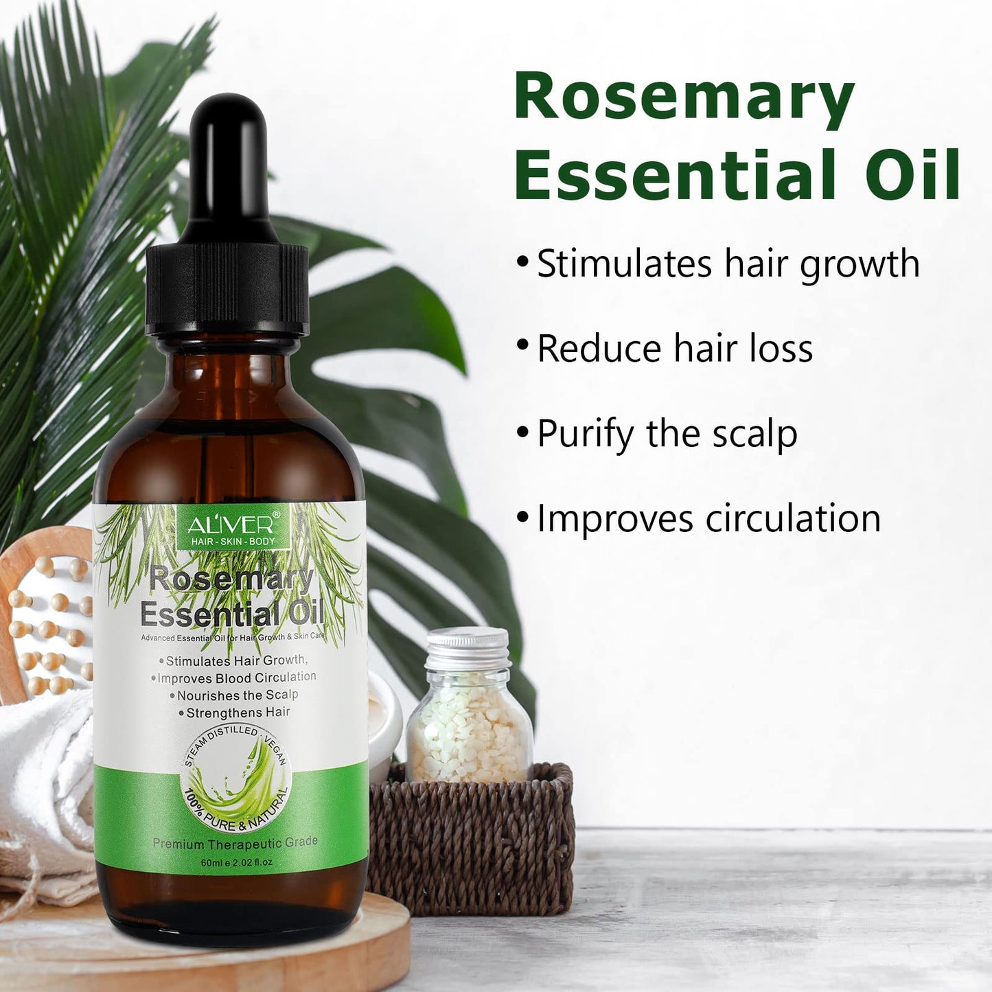Generic Rosemary Oil for Hair Growth, Rosemary Essential Oil for Hair Growth & Skin Care, Improve Hair Loss and Nourishes Scalp, Rid of Itchy and Dry Scalp, Eyebrow and Eyelash Growth for Men and Women