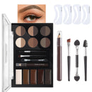 SONGQEE All-in-One Eyebrow Kit - Brown Eyebrow Powder Sculpting Kit, Shape, Define & Groom Eyebrow Makeup Palette Kit, Include Eyebrow Pomade, Brow Powder, Eyebrow Pencil, Eyebrow Brush, Eyebrow Stencils