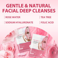 IREV 10 Pack Pink Rose O2 Bubble Face Masks Sheet Foaming Face Mask Purifying Facial Mask for Acne and Pores for Deep Cleansing and Rejuvenating Facial Treatment Mask Beauty Skincare