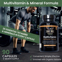 Eagle boss Eagle Boss Multivitamin and Mineral Formula, UK-Made, 90 Capsules, 3 Month Supply, 25 Vitamims and Minerals with B Complex, Zinc, Iron, Selenium, Lodine, biotine- for Men & Women
