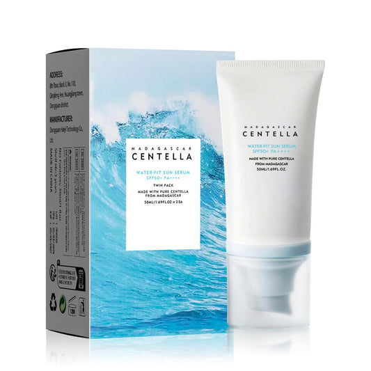Centella Sun Cream SPF 50, Face Sun Cream SPF 50 For Against UVA & UVB, Korean Sunscreen SPF 50 For Hydrating Suncream Serum, Non Greasy & Refreshing SPF 50 Face Moisturiser, Moisturizing