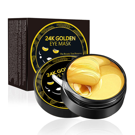 Dulele 60 Pcs/30 Pairs 24K Golden Eye Mask, Crystal Collagen Under Eye Patches, Anti Aging Wrinkle Eye Gel, Reduce Dark Circles, Puffy Eyes, Refresh, Revitalizing Eye Patches