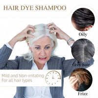 Ruojiar Po/lar Hair Dye Shampoo,3 in 1 Hair Color Shampoo,Instant Color Sham/poo,Colour Sham/poo for Gray H/air,Herbal Ingredients,Semi Permanent Ha/ir Dye,Gentle Maintenance Solution,Long-Lasting,Light Brown
