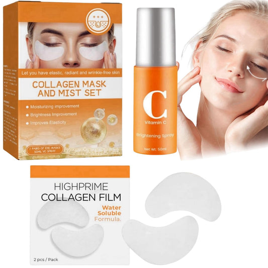 AINxtolm Highprime Collagen Film & Mist Kit,Collagen Face Masks,Korea Highprime Collagen Soluble Film,High Prime Collagen Film,Collagen Sheets,Collagen Firming Mask,Collagen for Face Film,Collagen Face Film